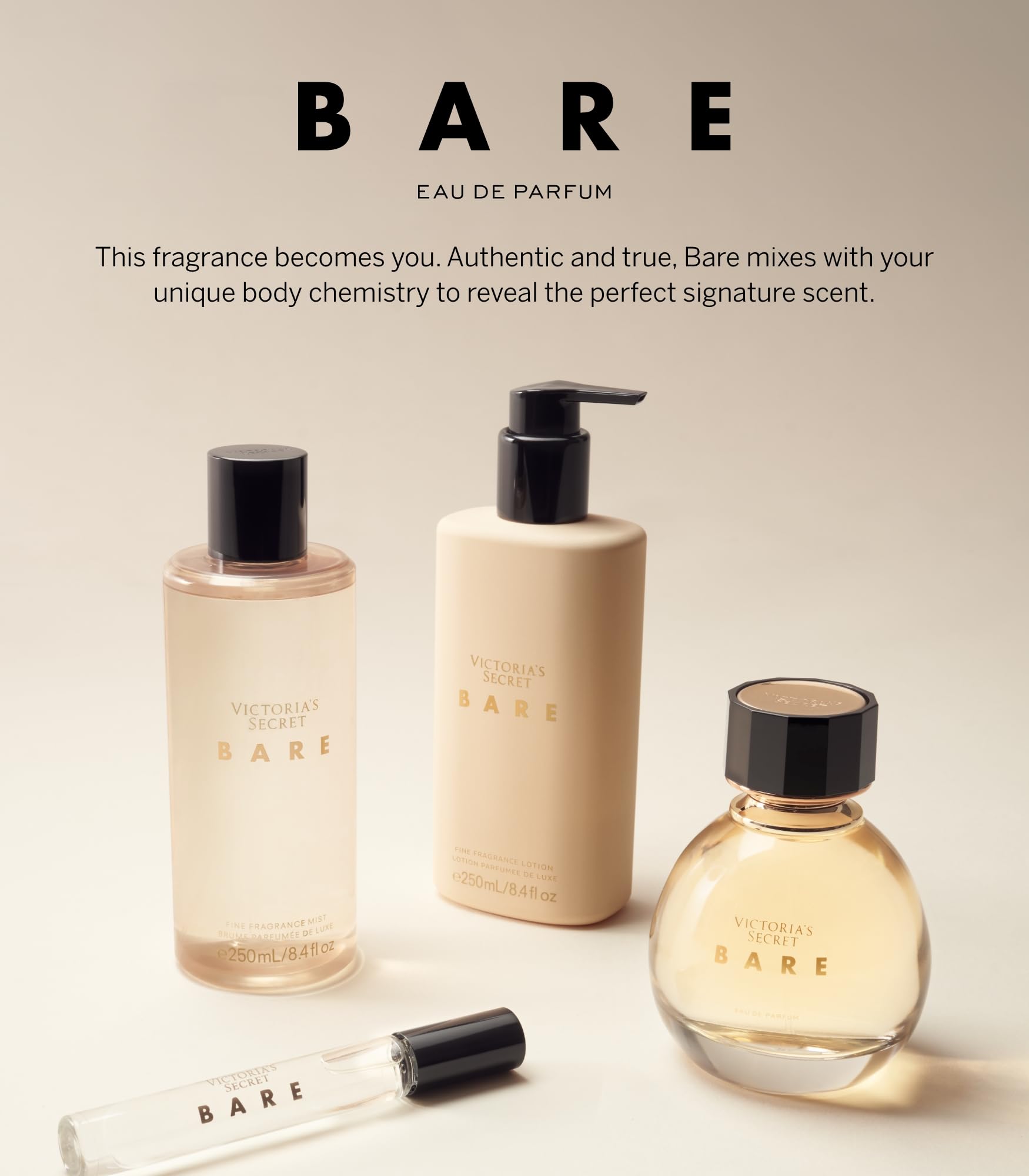 Victoria's Secret Bare Eau de Parfum, Notes of Australian Sandalwood, Mandarin Madagascar & Egyptian Violet, Perfumes for Women (3.4 oz)