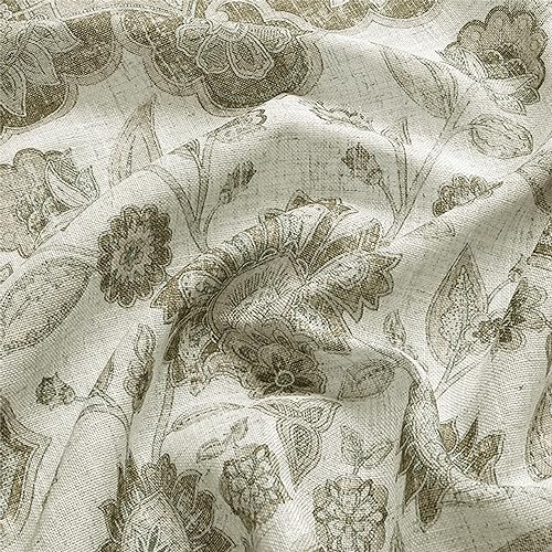 Central Park Linen Grommet Semi Sheer Curtain Panel 90 Inches Long for Living Room, Flax Linen Blended Farmhouse Rustic Light Filtering Window Treatment Drape for Bedroom, Pink, 58" Wx90 Lx2