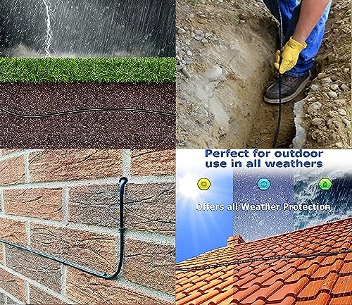 UbiGear 100' FT Oxygen-Free Copper Heavy Duty CAT6 Waterproof Outdoor Direct Burial UV Resistant Ethernet LAN Network Patch Cable RJ45 Cord (100FT Outdoor)