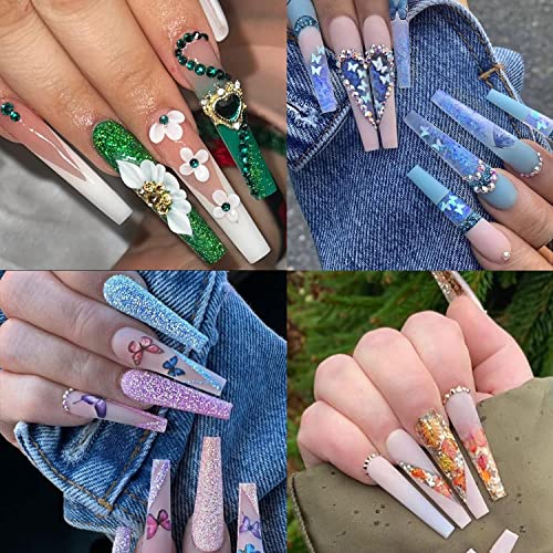 UNA GELLA 504PCS Stiletto Nails Tips Half Cover XXL Long Almond Nail Tips Soft Gel Nail Tips 12 Sizes Traceless Clear False Fake Nails for Nails Extensions DIY Salon