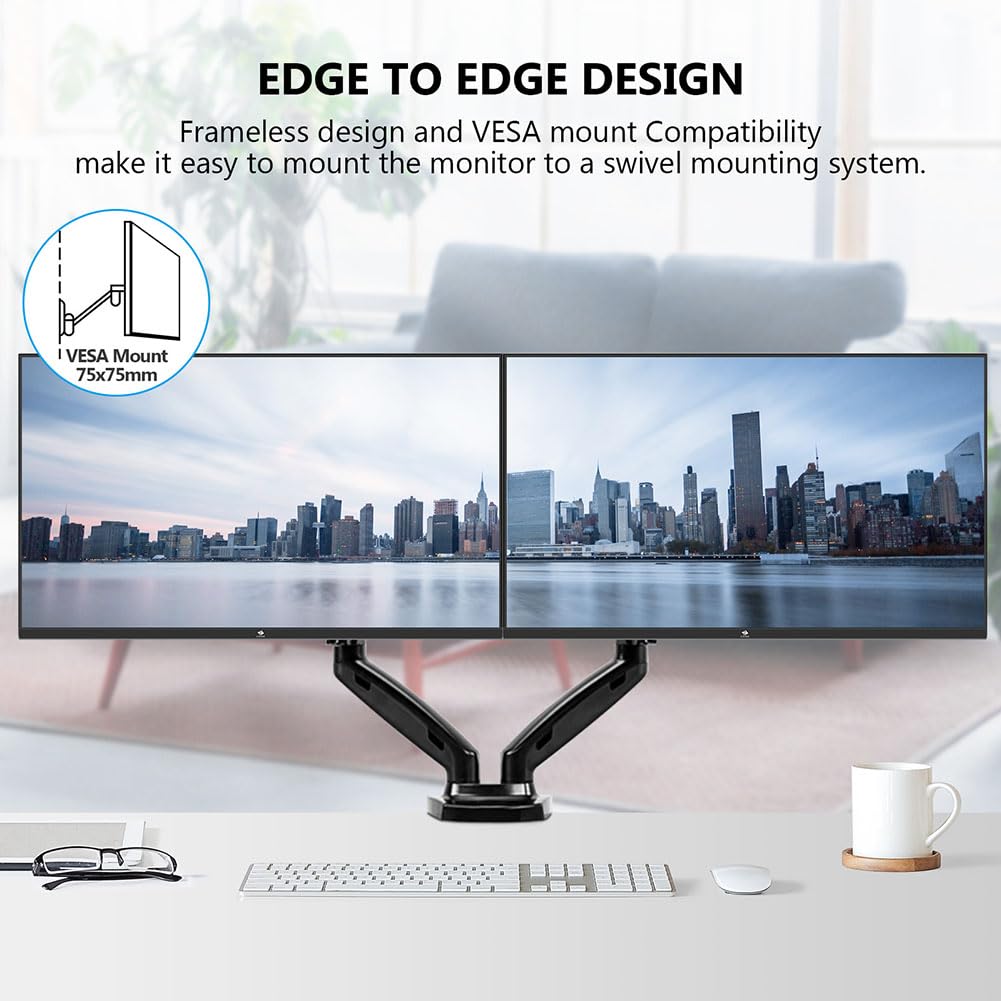 24 inch Monitor, Z-Edge Computer Monitor, Full HD 1920 x 1080p IPS Display 75Hz PC Monitor with HDMI, VGA, Frameless, U24I Anti-Glare Screen