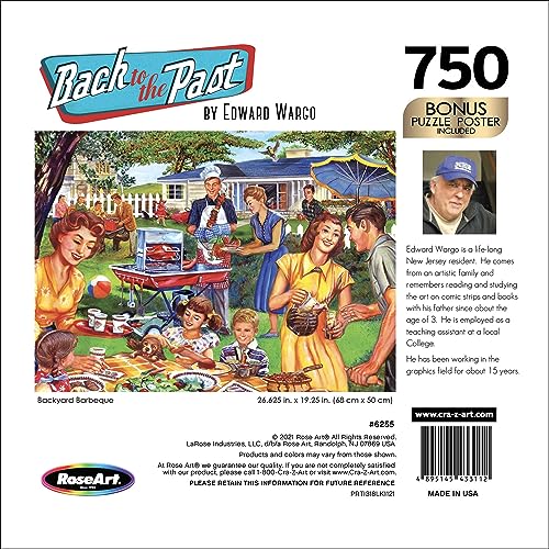 RoseArt - Back to The Past - Backyard BBQ - 750 Piece Jigsaw Puzzle for Adults