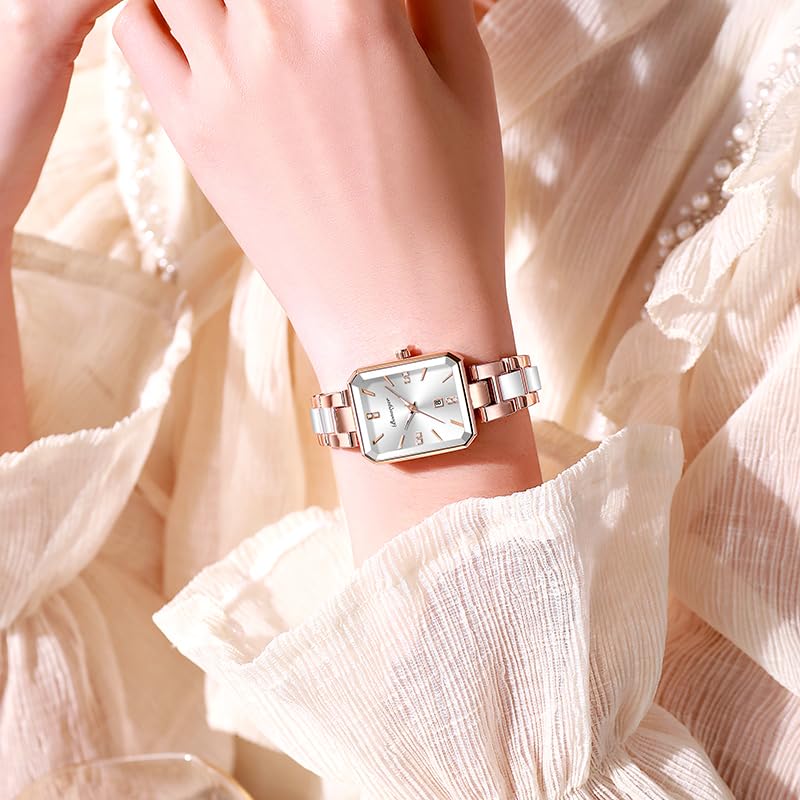 BESTKANG Classic Simplicity Rectangle Women Watches Elegant Ladies Dress Watches with Unique Stainless Steel Band