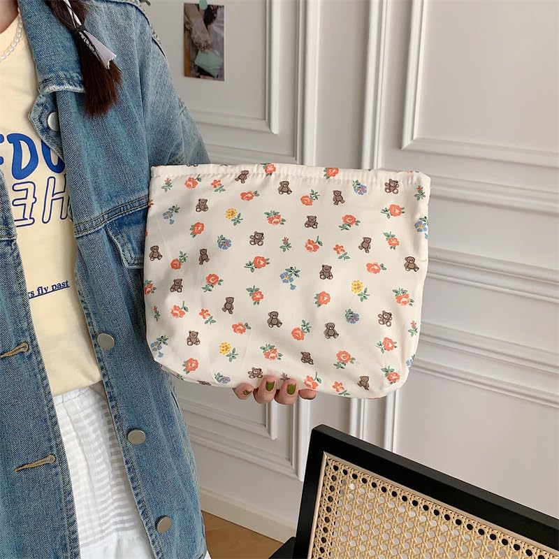 Makeup Bag for Women, Monogram Makeup Bag Cute Makeup Zipper Pouch Bag Cosmetic Travel Accessories Bag Makeup Pouch for Purse with Zipper Birthday Gifts For Girls Friend Sister Daughter (Rainbow)