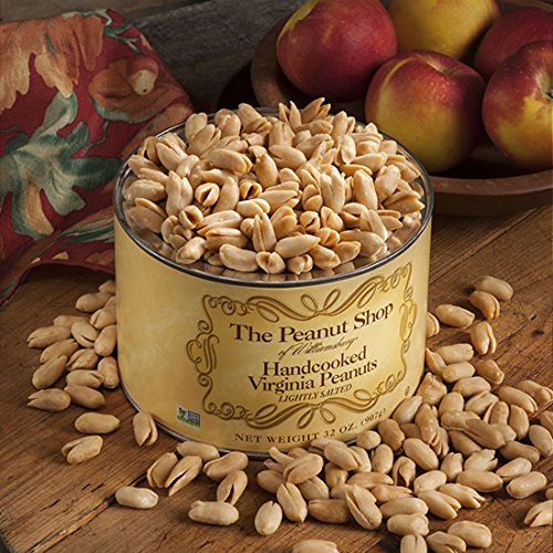 The Peanut Shop of Williamsburg Gourmet Handcooked Salted Peanuts (32 Ounce) Peanuts Handcooked in Golden Peanut Oil, Gourmet Peanuts Virginia Peanuts Gift