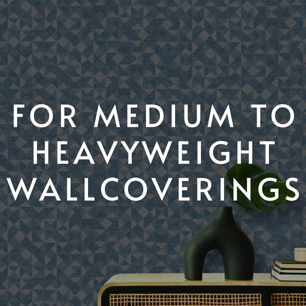 ROMAN Products Heavy Duty Wallpaper Adhesive, Commercial Grade for Heavy Wall Hangings, Clear, PRO-838 (32 Ounce - 70 sq. ft.), 11314