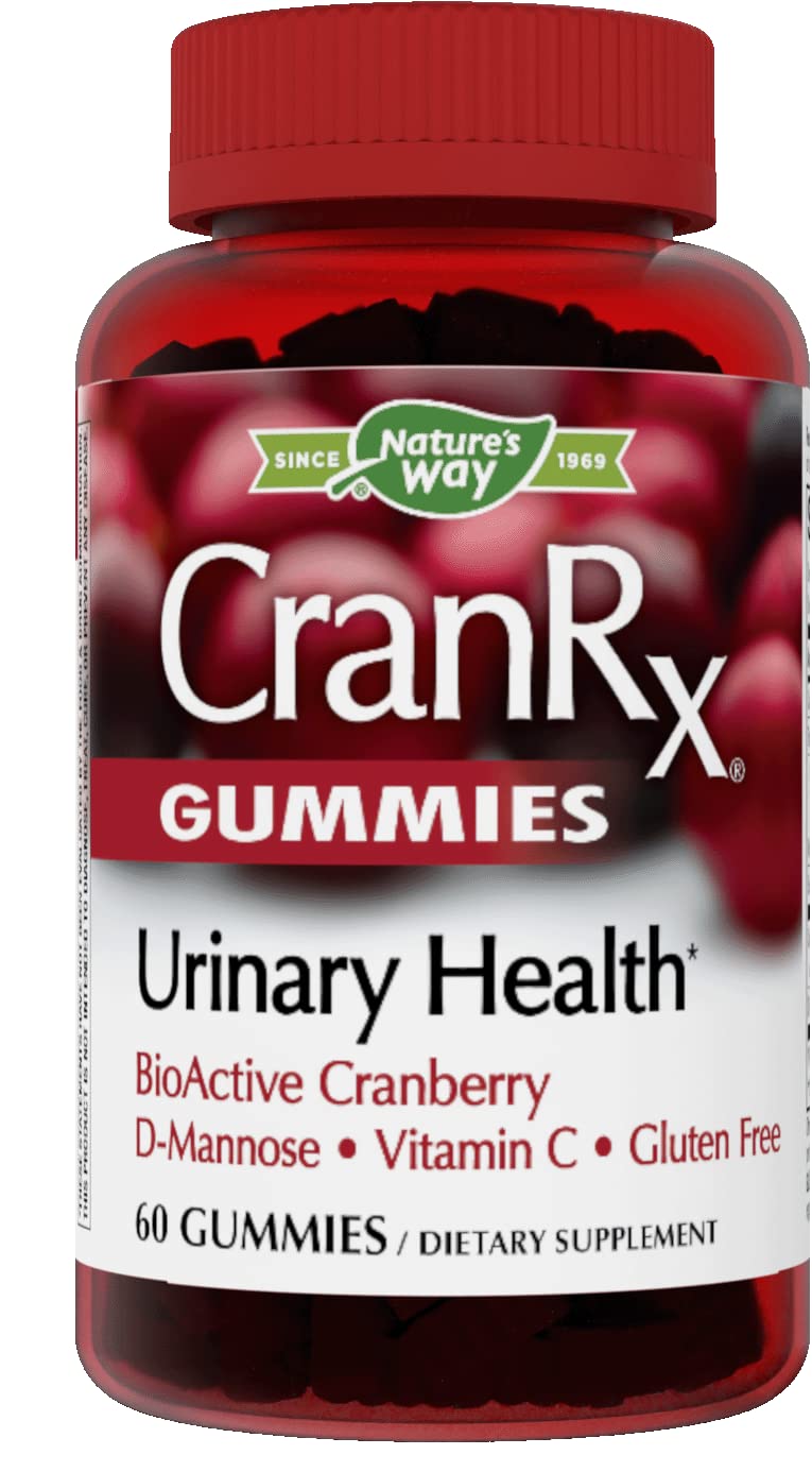 Nature's Way CranRx Cranberry Gummies, Urinary Tract Health Support* Supplement with D-Mannose + Vitamin C, 60 Gummies