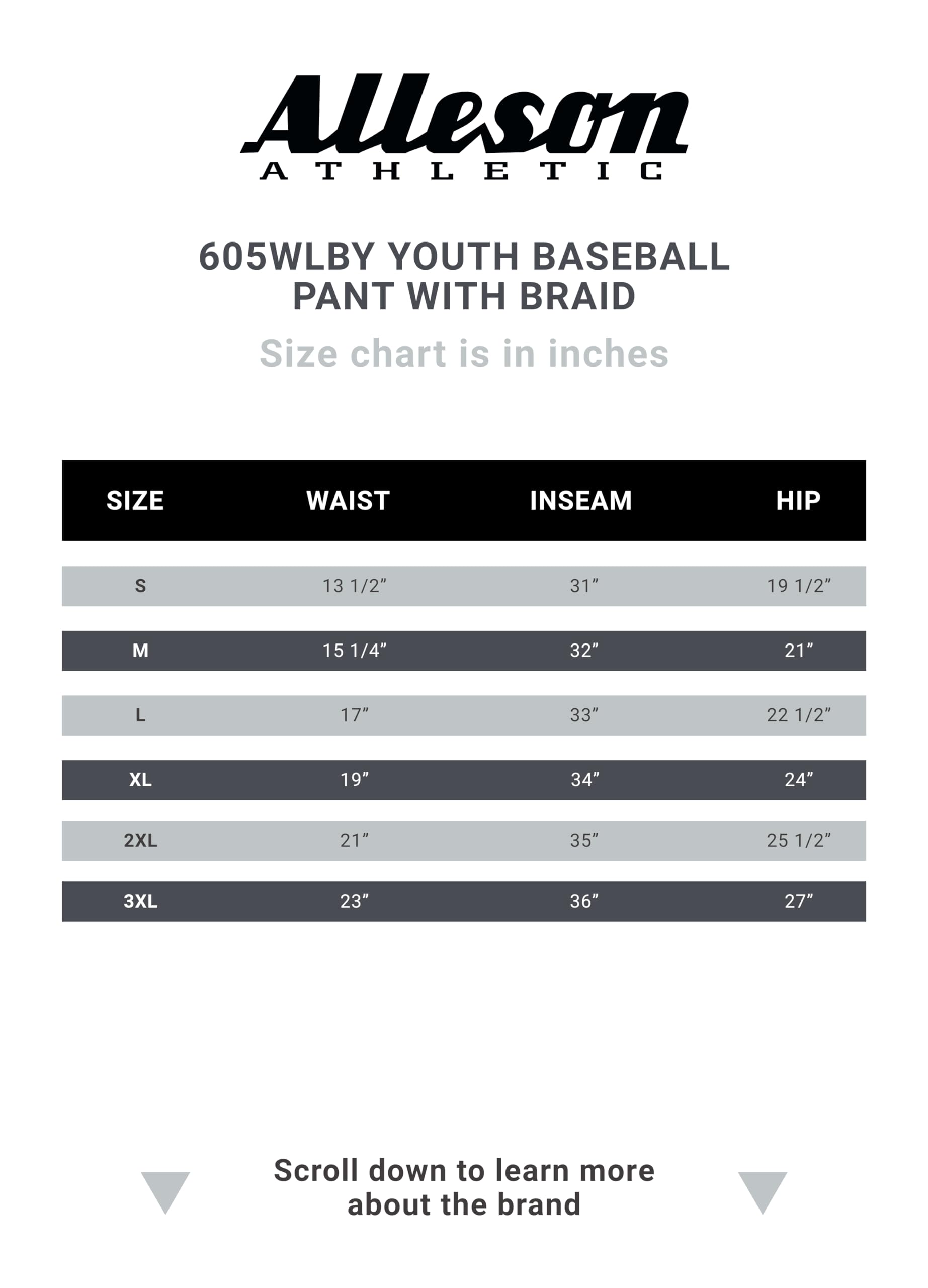 Alleson Athletic Boys Youth Baseball Pants with Braid, Grey/Navy, Medium