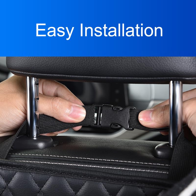 LXUNYI Car Seat Organizer,2 Pack Waterproof Pu Leather Backseat Car Organizer and Storage Bag Foldable Universal Hanging Car Seat Back Organizers for Kids & Adults Car Travel Accessories（Black）