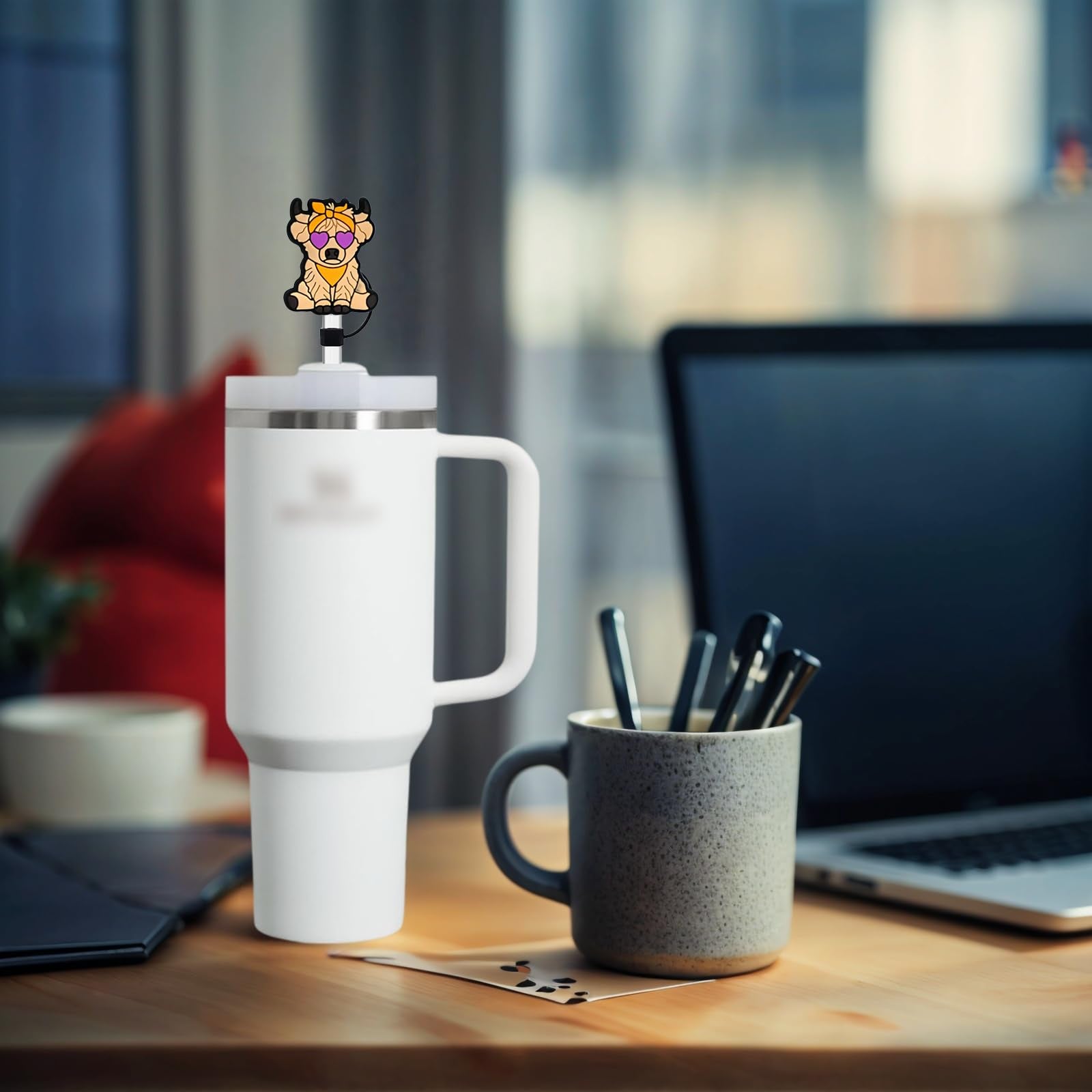 YKIAMGH 10 Pack Cute Straw Toppers