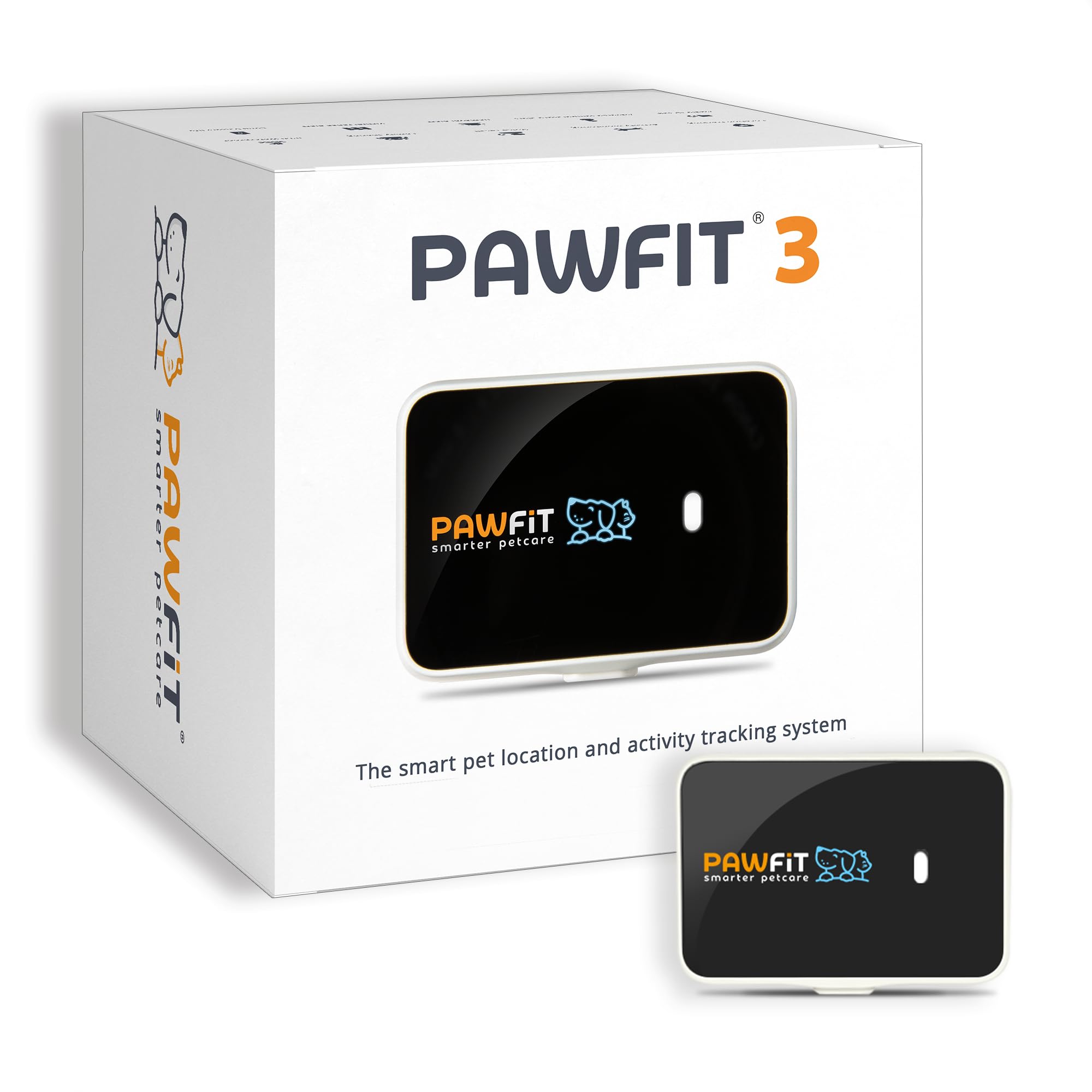 Pawfit 3 GPS Pet Tracker GPS Dog Tracker 4G Live Satellite Tracking, Multiple Smart Alerts, Fully Waterproof Activity Monitor for Dogs & Cats, Unlimited Range, Remote Voice Recall，Fits All Collars