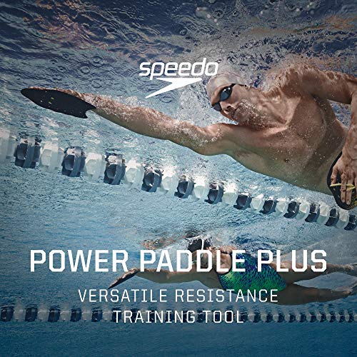 Speedo unisex adult Training Power Plus swimming hand paddles, White, X-Large, US