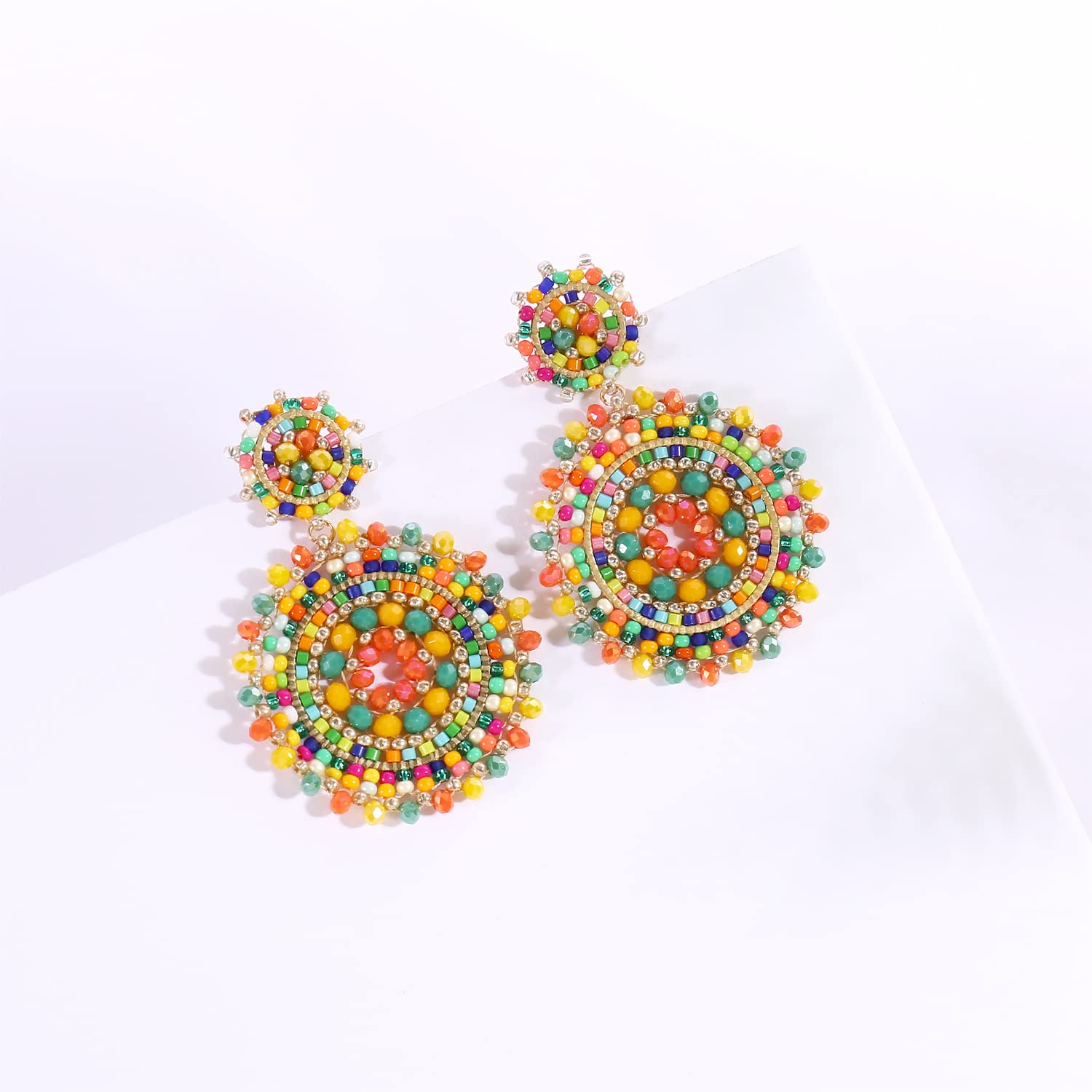 Elegance 11 Designs Colorful Beaded Earrings For Women Seed Bead Summer Beach Boho Statement Dangle Handmade Earrings Jewelry