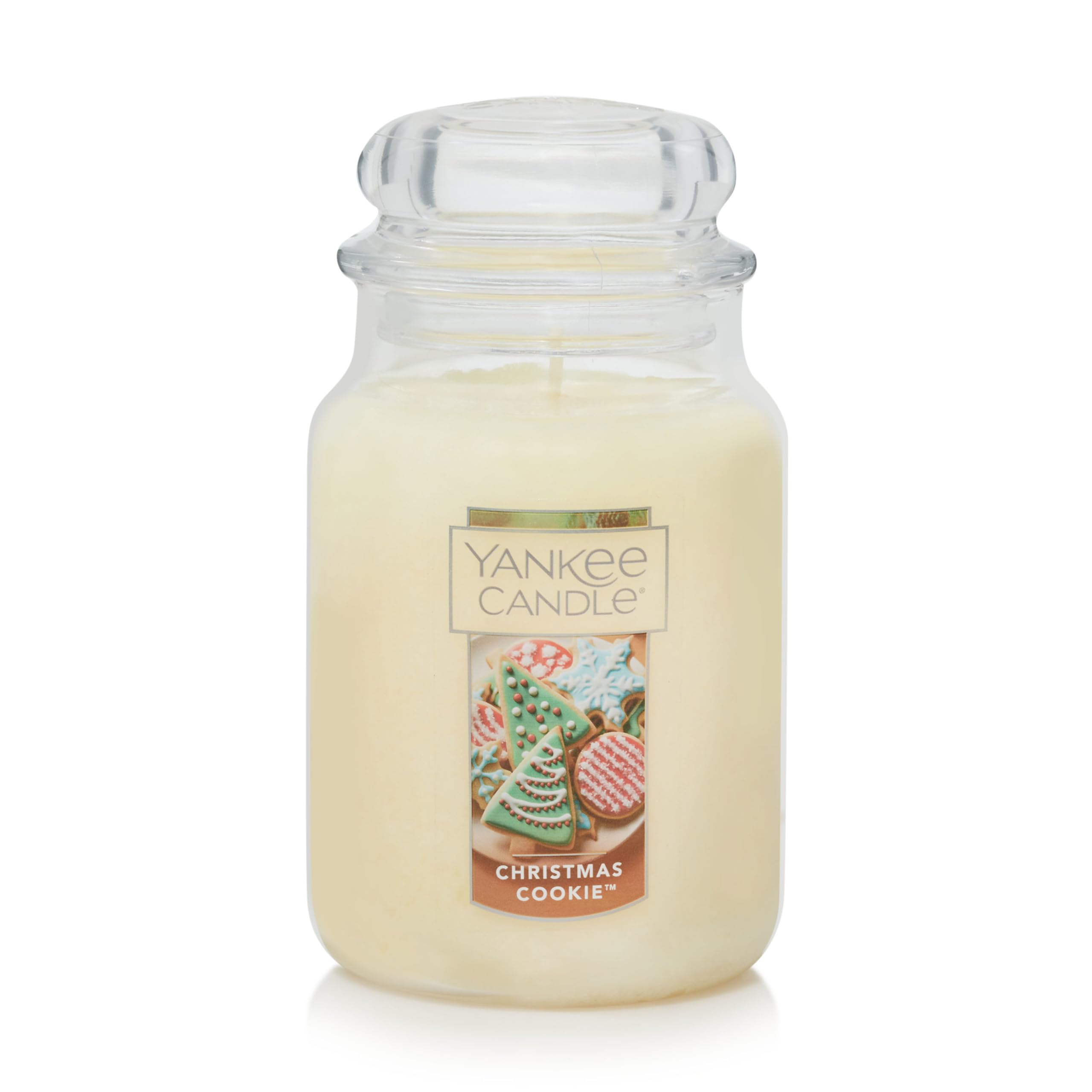 YANKEE CANDLE Christmas Cookie Scented, Classic 22oz Large Jar Single Wick Candle, Over 110 Hours of Burn Time, Perfect for Holiday Gifting and Celebration