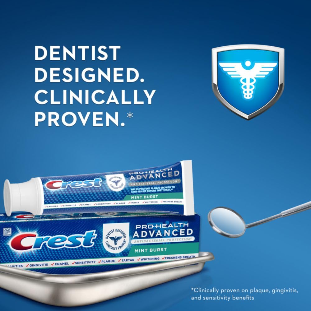 Crest Pro-Health Advanced Antibacterial Protection Toothpaste, Crest Toothpaste, Crest Pro Health Toothpaste - Pack of 4, 5 Oz Tubes