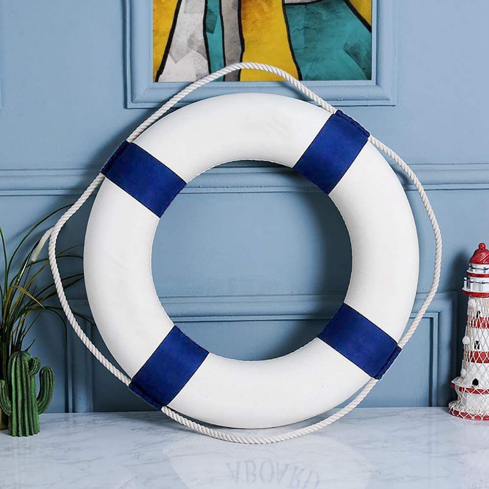 20 inch/50cm Pool Safety Ring Life Preserver Ring Buoy, Swimming Swim Foam Ring Pool Buoy Pool Rings Life Preserver Ring for Pool with 98.4FT Water Floating Lifesaving Rope