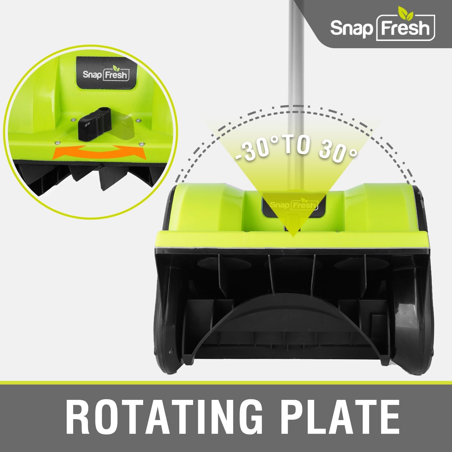 SnapFresh 20V Snow Shovel Cordless,12” Electric Snow Thrower kit,with 2 Pack 4.0Ah Batteries and Fast Charger(Green)