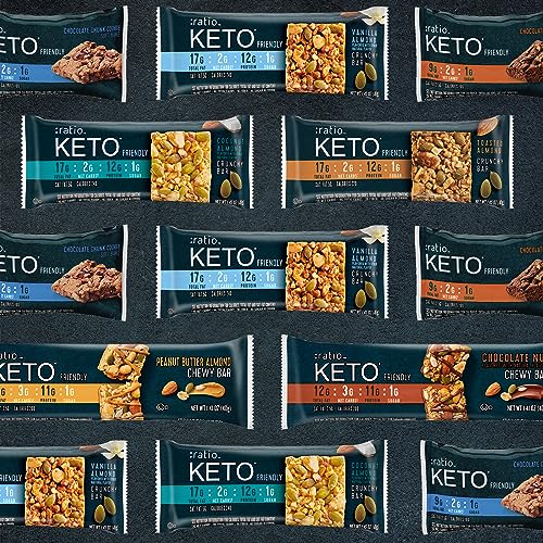 :ratio KETO Friendly Crunchy Bars, Coconut Almond, Gluten Free Snack, 4 ct