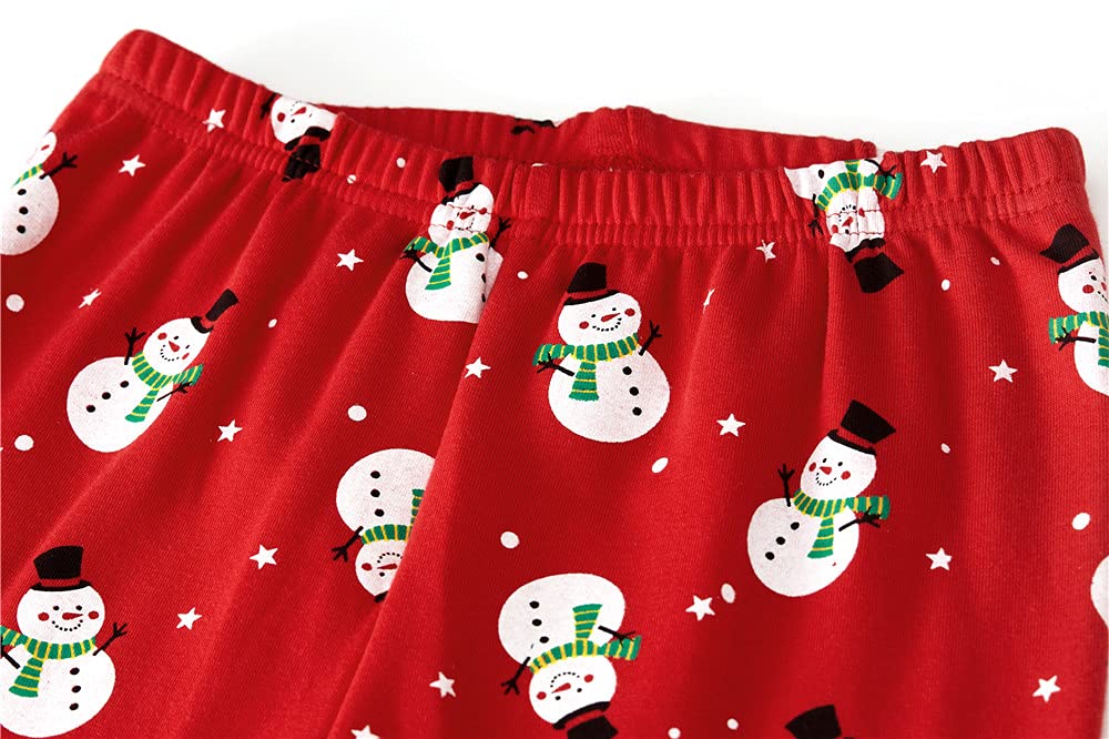 Popshion Boys Christmas Pajamas Snowman Jammies Toddler Girls Long Sleeve Xmas Pjs Kids Outfit Christmas Clothes Set 10t