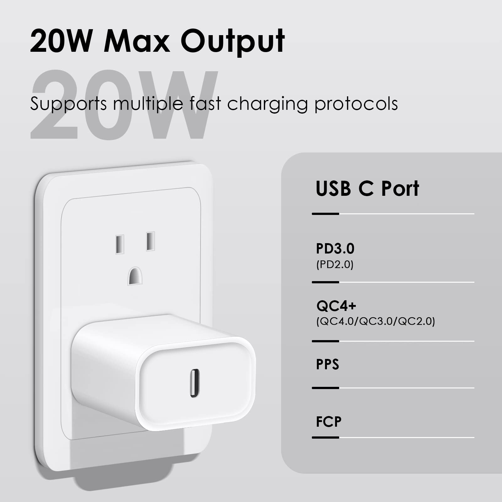 Phone 14 13 12 Fast Charger [MFi Certified] 10FT Type C Charger 2 Pack 20W USB C Charger Block with Fast Charging Cable for Phone 14/14 Pro/13/13Pro Max/12/12 Pro Max/11/XS/XR/X/8Plus