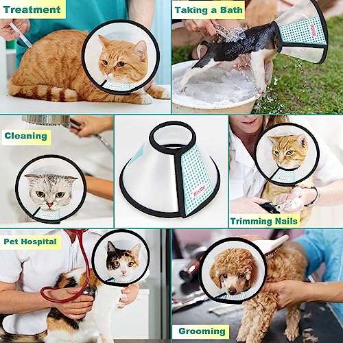 MintCat Cat Cone, Protective Cat Neck Cone for Cats After Surgery, 6.6 inches Cat Cone Collar Soft, Elizabethan Cat Surgery Collar for Cats, Adjustable Cat Cones to Stop Licking, Kitten Cone