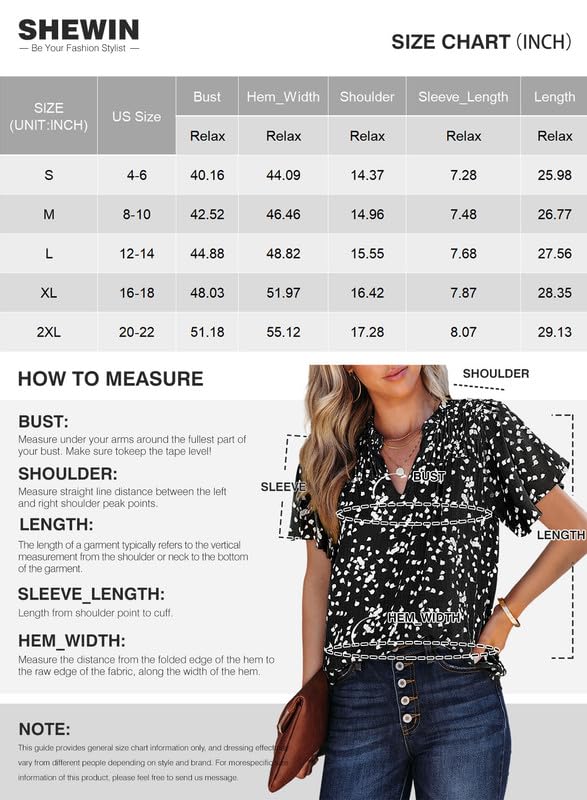 SHEWIN Summer Tops Womens Fashion 2024 Short Sleeve Shirts V Neck Blouses Flowy Business Casual Outfits for Women Wine Red Medium