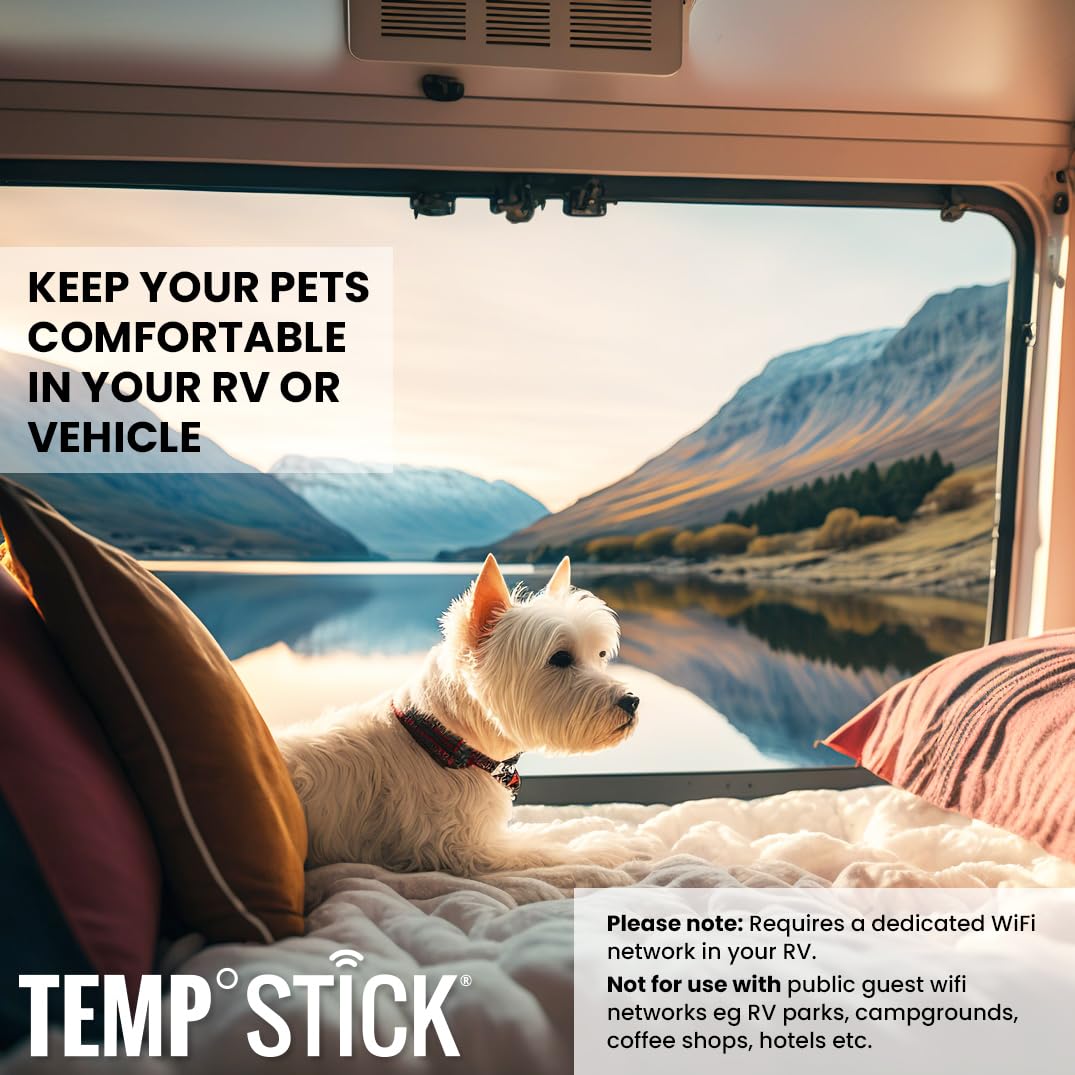 Temp Stick Remote WiFi Temperature & Humidity Sensor, Data Logger. No Subscription. 24/7 Monitor, Unlimited Text, App & Email Alerts. Made in America. Use with Alexa, IFTTT. Monitor Anywhere, Anytime