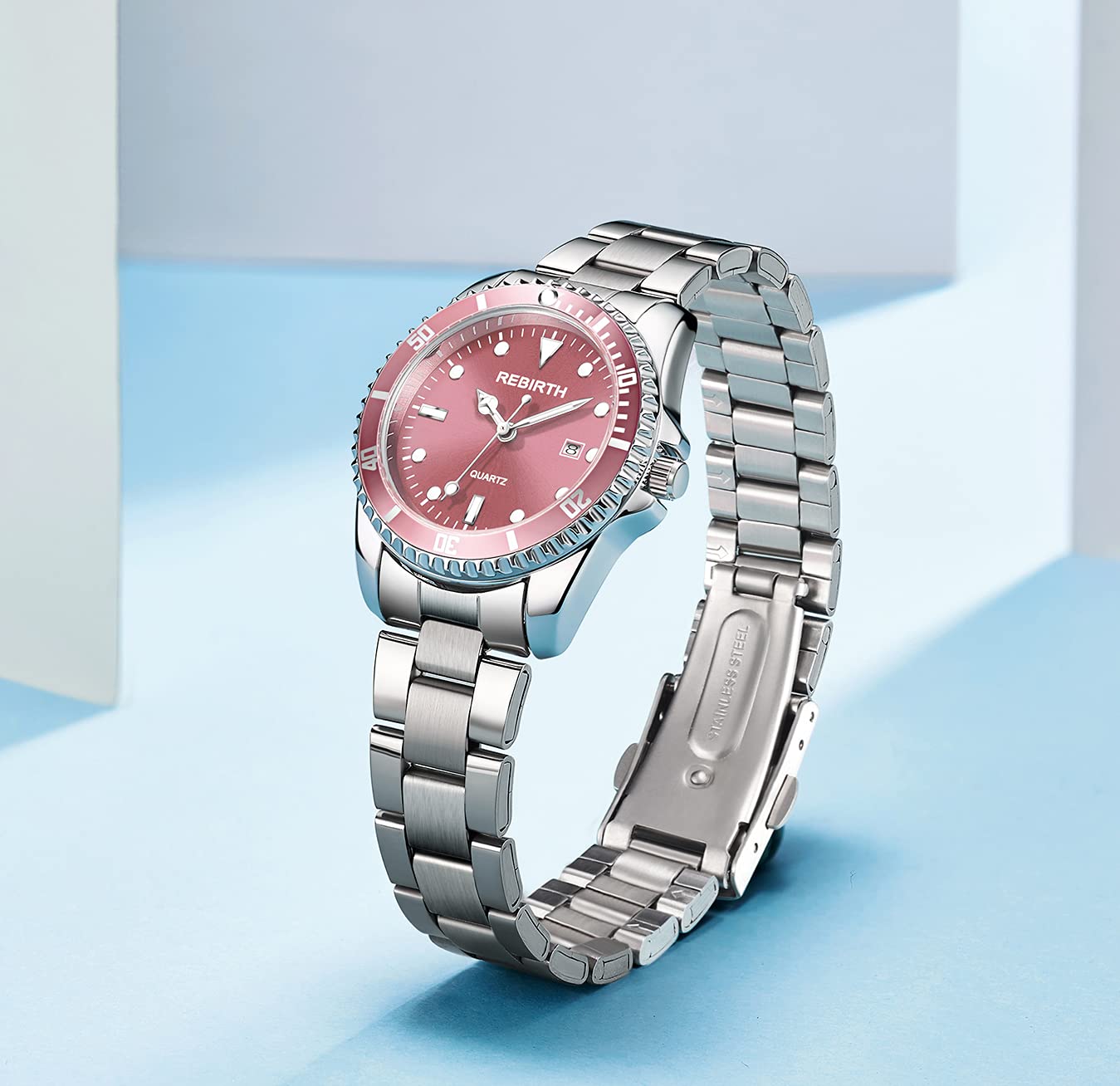 BESTKANG Womens Stainless Steel Analog Silver Watch for Women Waterproof Date Luminous