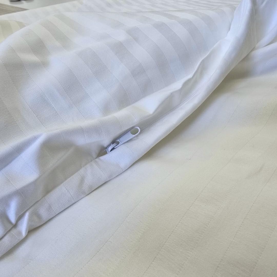 Continental Bedding Duvet Cover Protector for Toddler Comforter, 100% Cotton, Zipper to Block Blanket from Dust Fits Standard Crib & Toddler Bed, 39x47 Inch, White