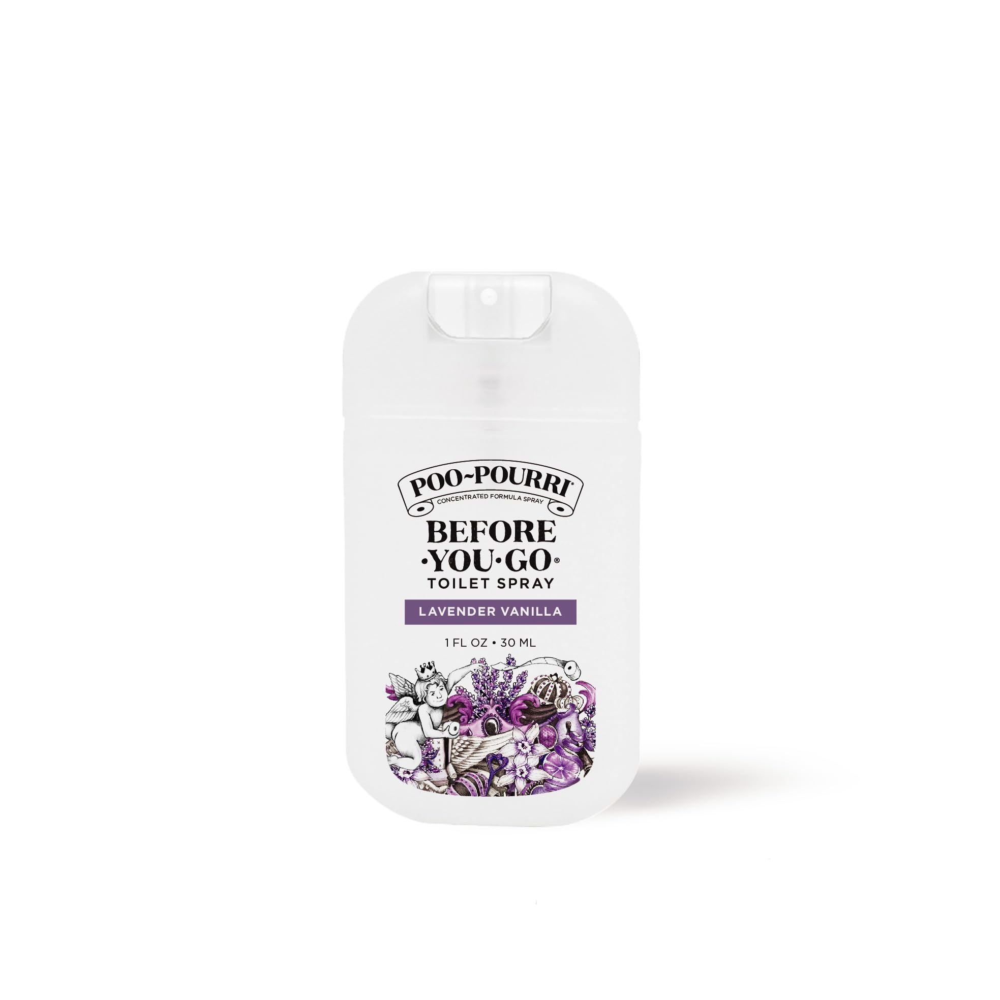 Poo-Pourri Before-You-Go Toilet Spray, Lavender Vanilla, 1 Fl Oz Pocket Travel Size - Lavender, Vanilla and Citrus