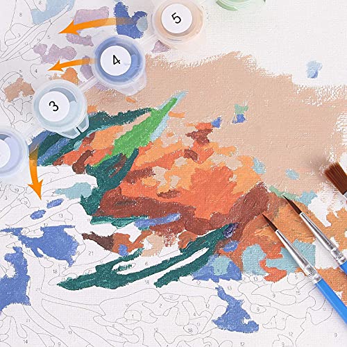 Paint by Number for Adults, CAYUDEN 16" x 20" Acrylic Paint by Numbers for Adults Beginner Kids Calavera Girl Painting by Number Kit on Canvas with 3 Brushes DIY Watercolor Adult Paint by Numbers Kits