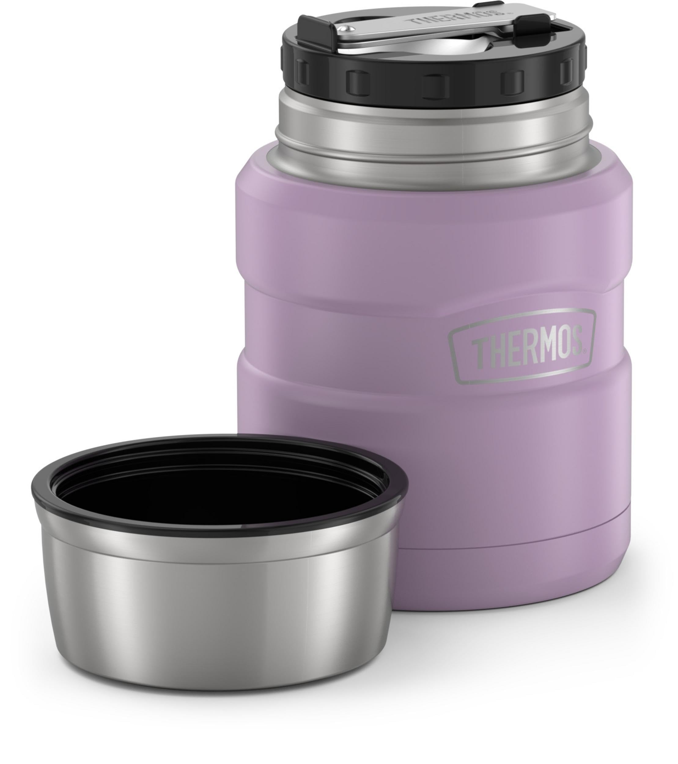 THERMOS Stainless King Vacuum-Insulated Food Jar with Spoon, 16 Ounce, Matte Lavender