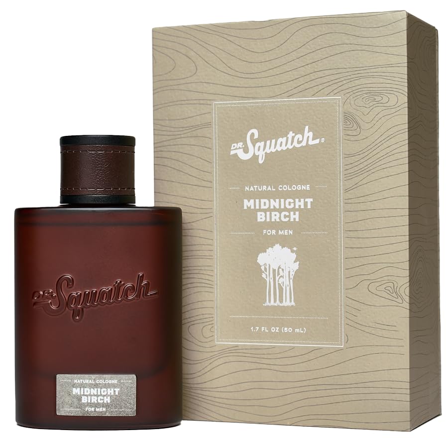 Dr. Squatch Men's Cologne Midnight Birch - Natural Cologne Made With Sustainably-Sourced Ingredients - Manly Fragrance of Vanilla, Lavender, and Cedar - Inspired by Birchwood Breeze Bar Soap