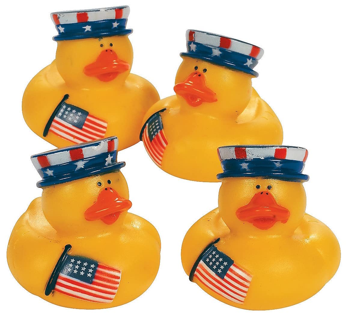 HAPPY DEALS ~ Patriotic Rubber Ducks | 12 Pack | USA July Party Favors