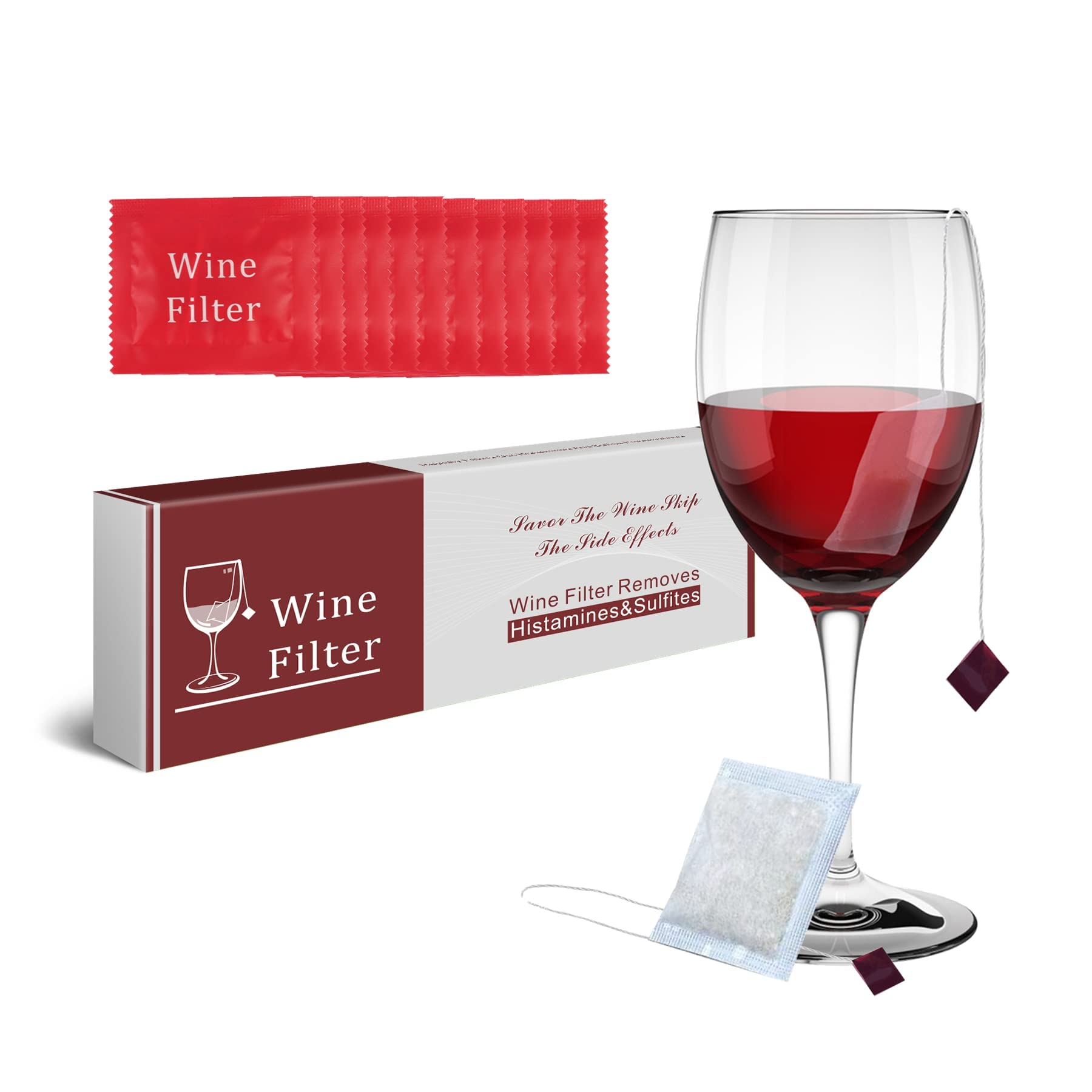 V7T7V7 Wine Sulfite Filter To Remove Sulfite And Histamine, Eliminate Headaches, Reduce Wine Allergies(12 Pack)