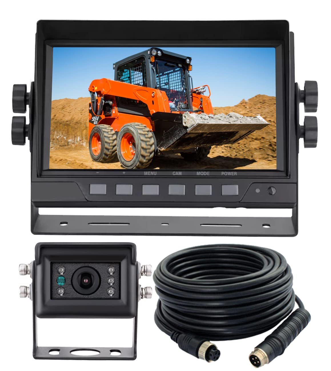 7" 1080P AHD Wired Reverse Rear View Backup Camera System,Guide line,IP69K No water leakage Camera, Night Vision, Vibration-proof 10G for Tractor/Truck/Excavator/Caravan/Skid Steer/Heavy Equipment