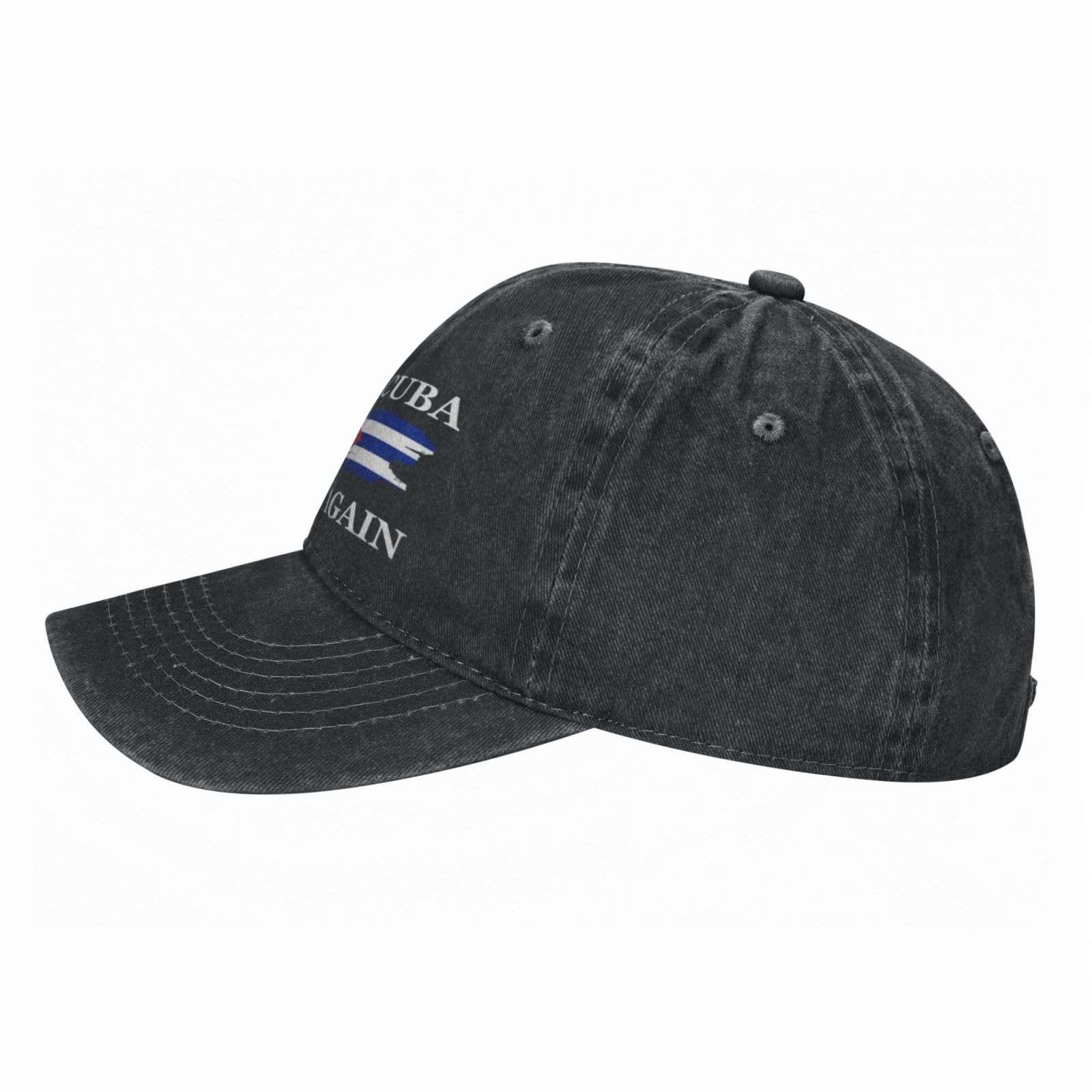Atmostcards Make Cuba Great Again Hat Adjustable Cuban Hat Denim Distressed Black Baseball Cap