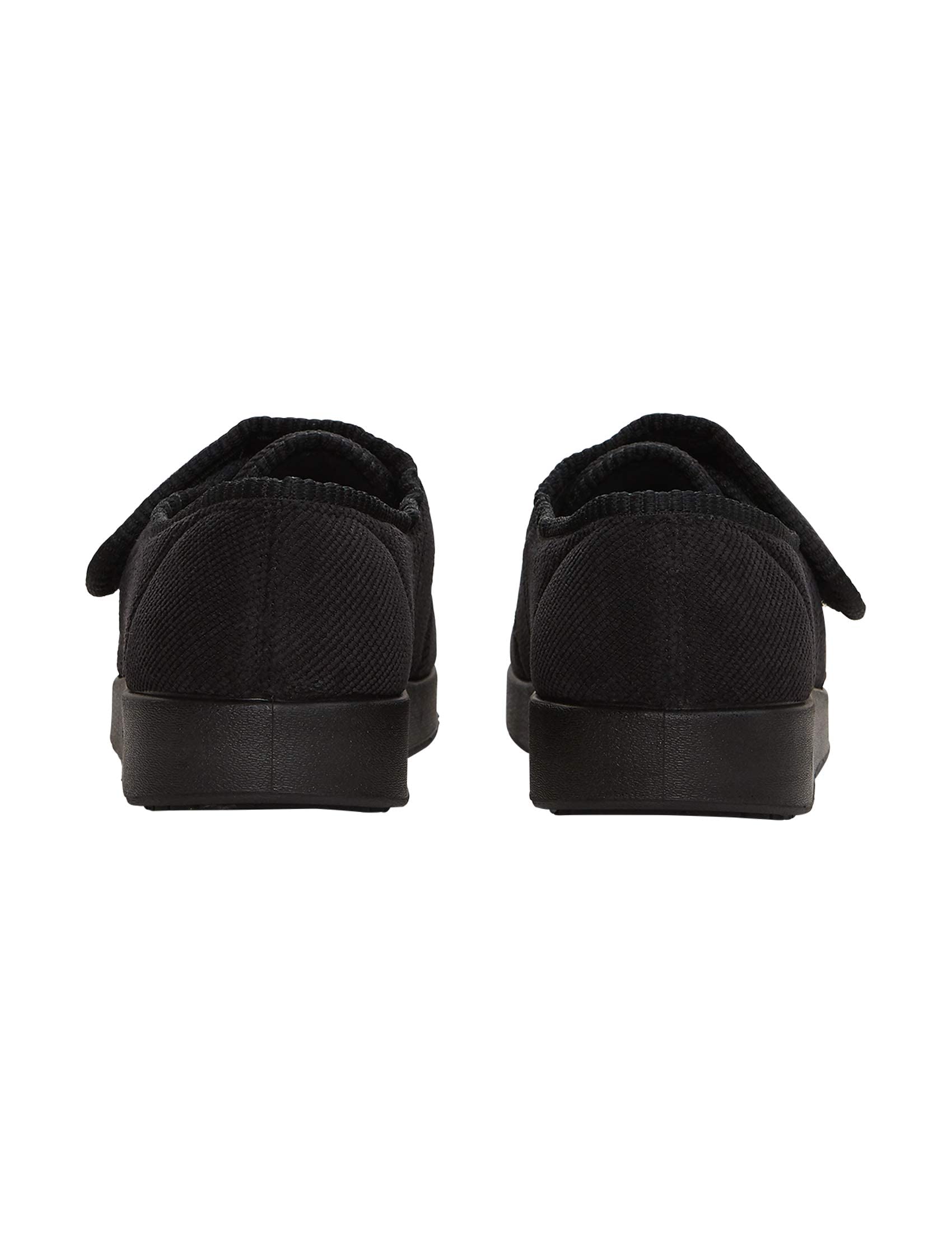 Silvert's Adaptive Clothing & Footwear Men’s Wide & Comfy Easy Closure Slippers for Seniors - Black/Black 10