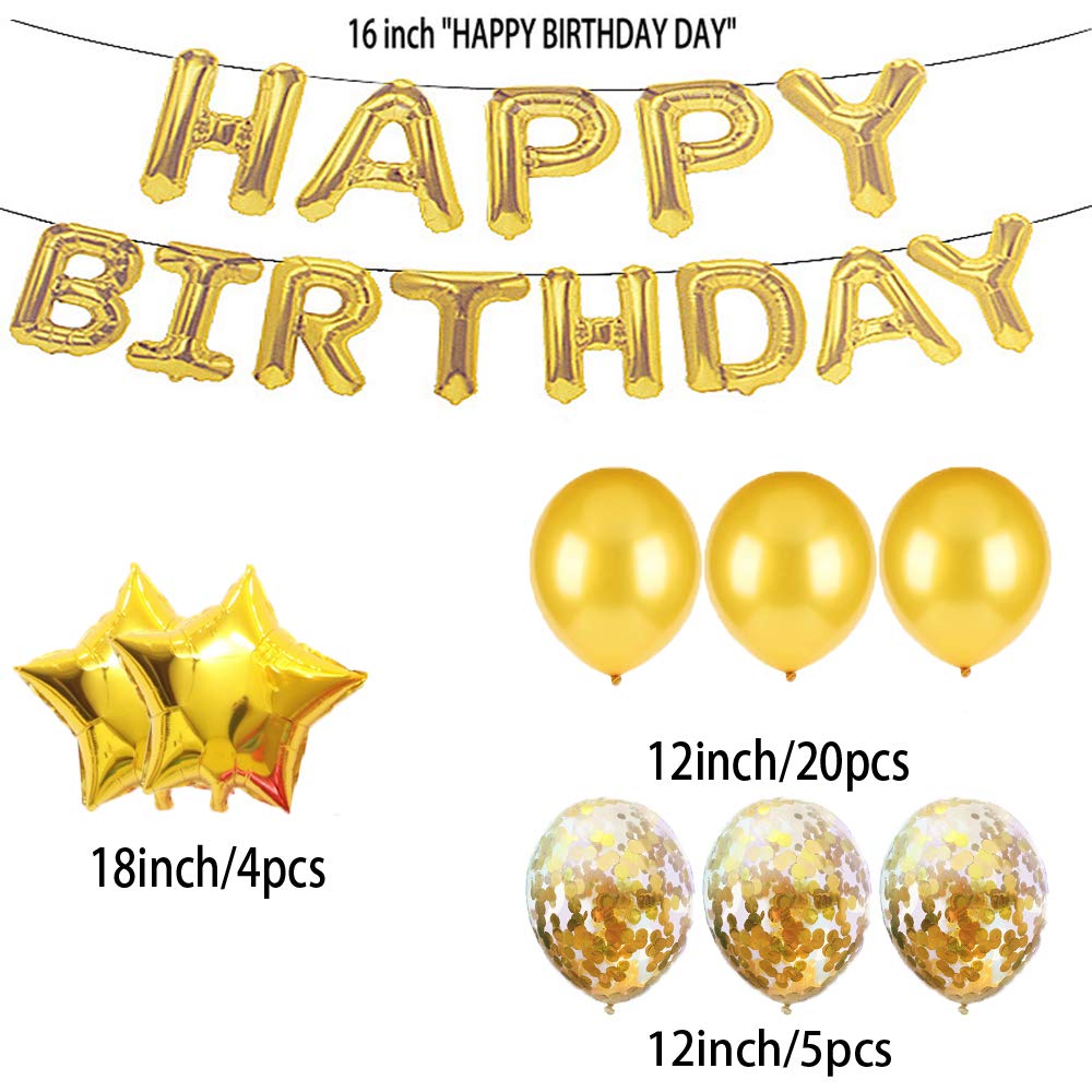 36th Birthday Decorations Party Supplies,36th Birthday Balloons Gold,Number 36 Mylar Balloon,Latex Balloon Decoration,Great Sweet 36th Birthday Gifts for Girls,Photo Props