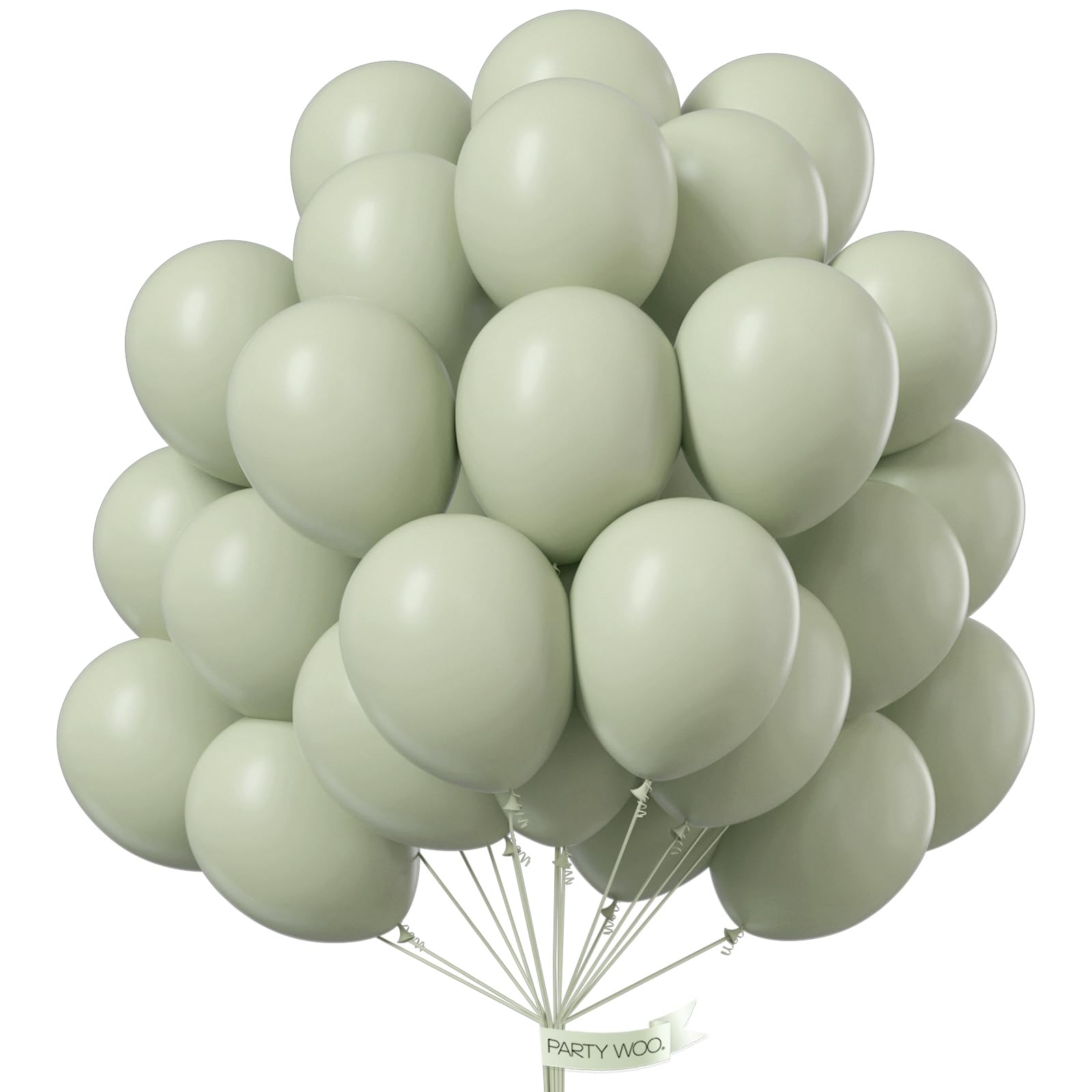 PartyWoo Sage Green Balloons 52 pcs 12 Inch Dusty Green Sage for Olive Green Party Decoration Birthday Graduation Safari Jungle Forest Baby Shower Party Decorations Green-F32