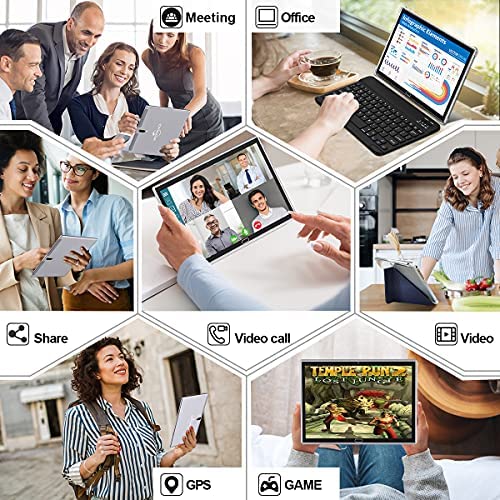 Tablet 2024 Newest, 2 in 1 Tablets 10 inch, Android 13 Tablet 4G Cellular Tablets with Dual Sim Slot 64GB+512GB Expand Storage Octa-Core 13MP Camera, ZONKO WIFI Tablet with Keyboard Mouse Stylus-Black