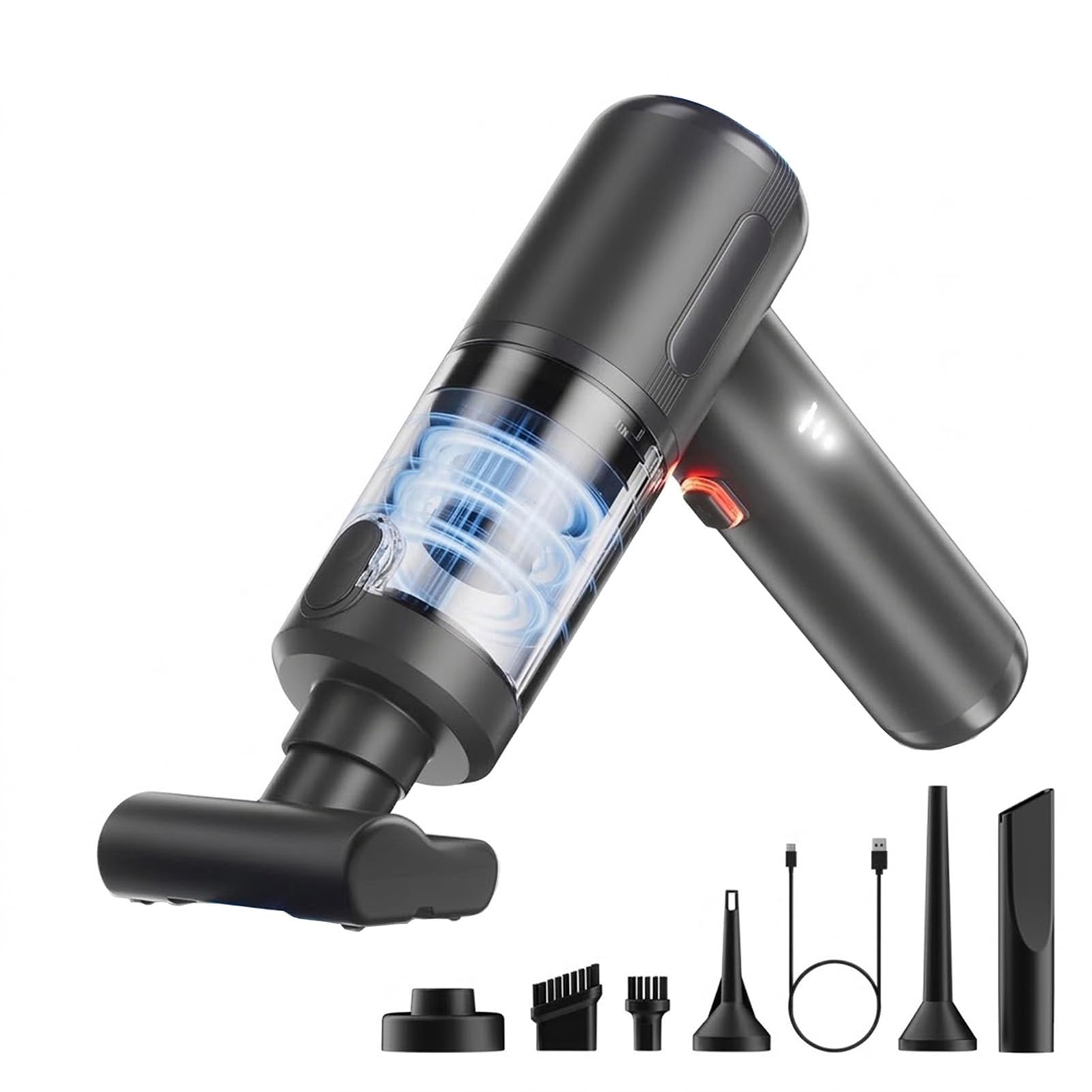BULLCAR Handheld Car Vacuum Cleaner, 20000Pa Ultra-Strong Suction & Air Duster 2-in-1, Cordless Brushless Motor Portable Vacuum, 100W High Power Mini Vacuum for Car Interior, Home, Office, Pet Hair