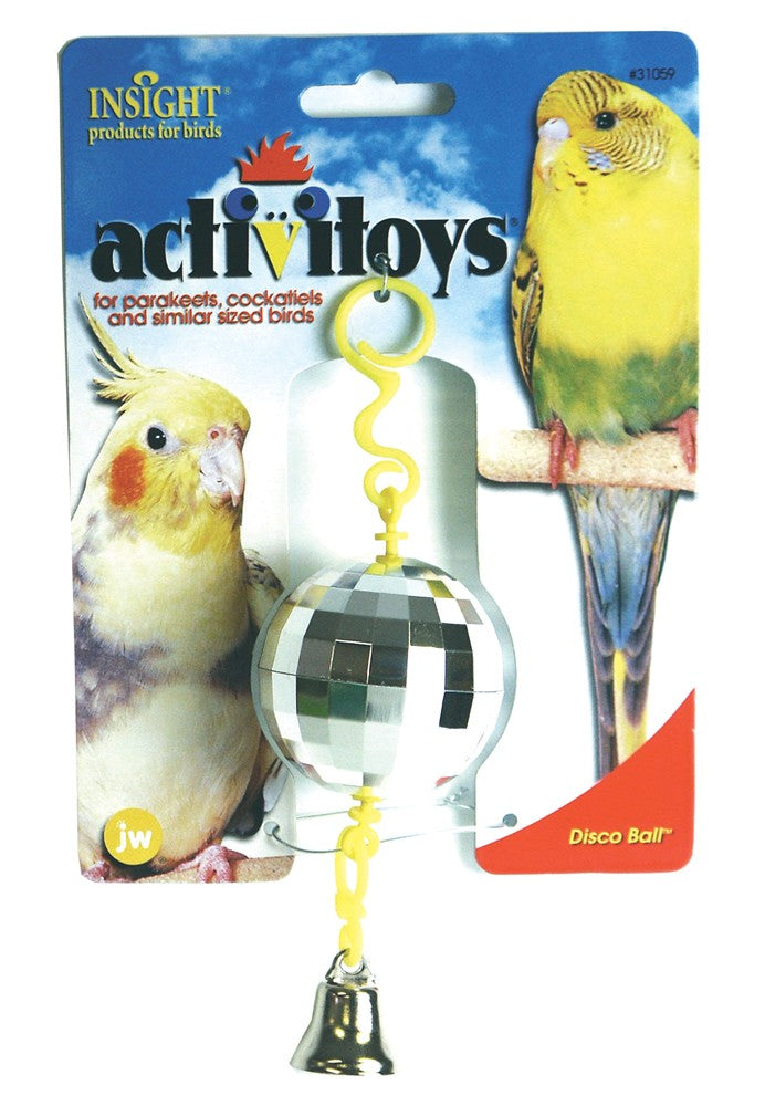 JW Pet ActiviToy Disco Ball Bird Toy Multi-Color Small Medium