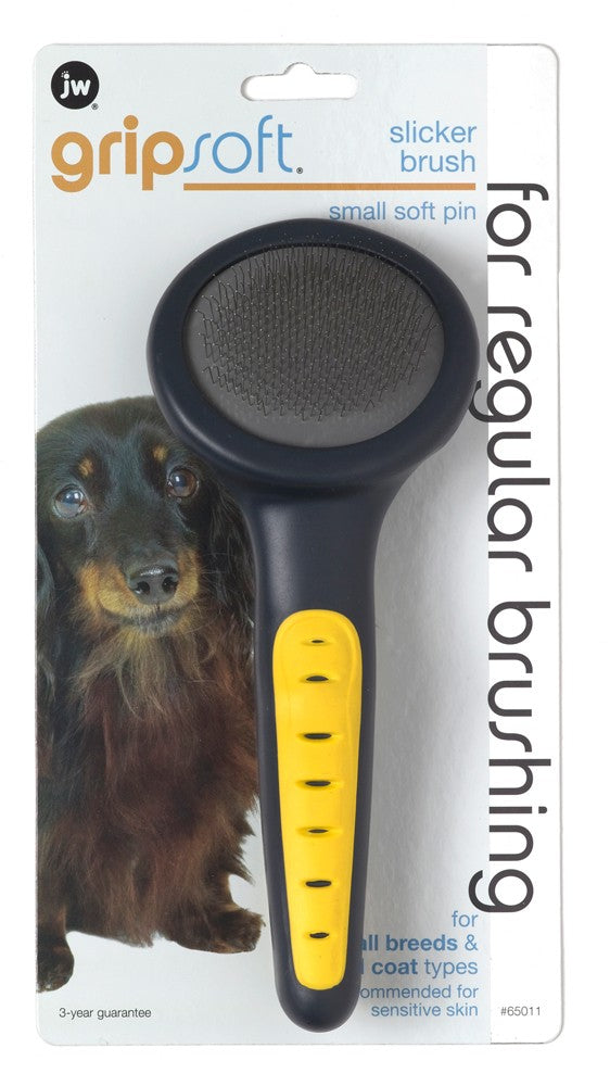 JW Pet Slicker Brush Grey; Yellow Large