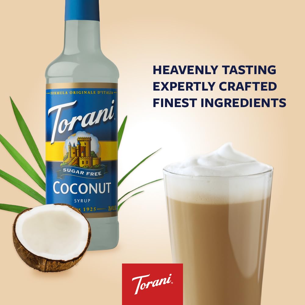 Torani Sugar Free Syrup, Coconut, 25.4 Ounce (Pack of 4)