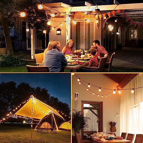 XURISEN Outdoor String Lights, 23FT LED Patio Lights for Outside with 8 Shatterproof G40 Globe Bulbs UL Listed IP65 Waterproof Hanging Lighting for Backyard Balcony Bistro Party Decor