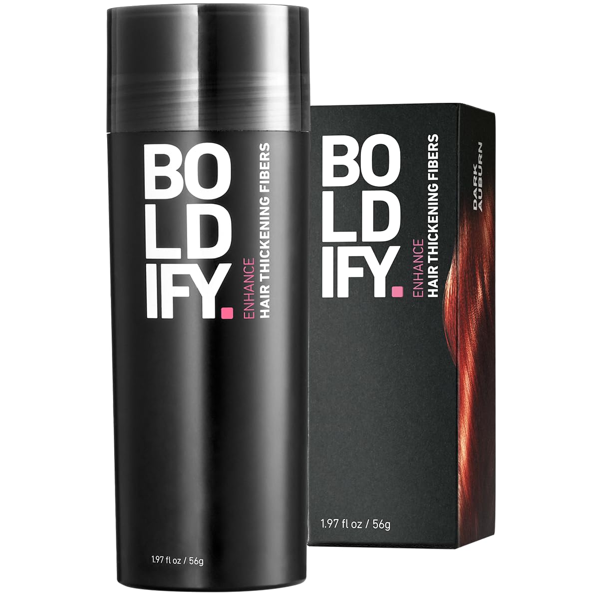 BOLDIFY Hair Fibers (56g) Fill In Fine and Thinning Hair for an Instantly Thicker & Fuller Look - Best Value & Superior Formula -14 Shades for Women & Men - DARK AUBURN