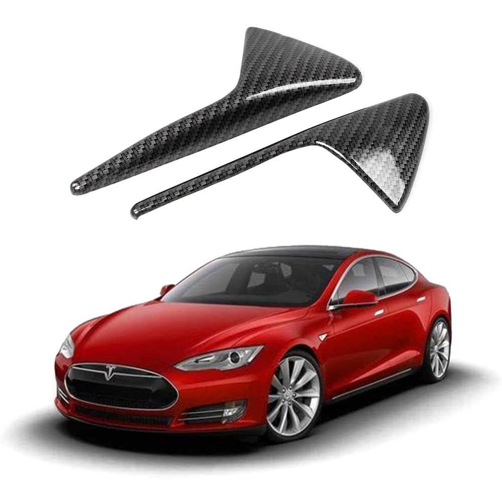 MUGE RACING 2 Pcs Turn Signal Side Camera Protection Cover, ABS Decoration Accessories for Tesla Model 3 S X 2017-2023 (Carbon Fiber Pattern)