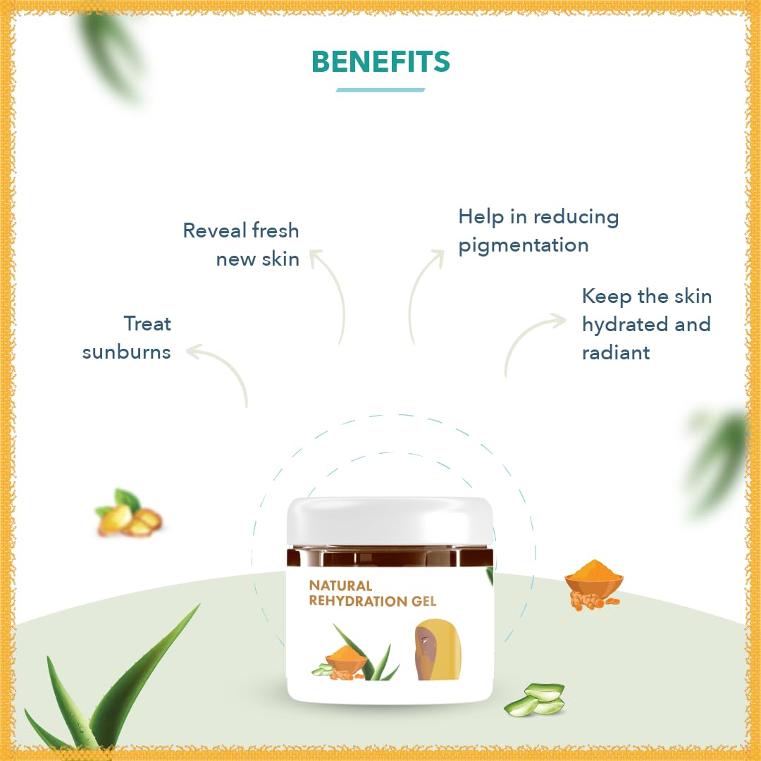 marabe Nature Turmeric & Aloe Vera Gel | Natural Skin Care for Hydration & Soothing Relief | Gel Facial Moisturizer | No Fragrance | Hand & Face Moisturizer | Lightweight (100ml)