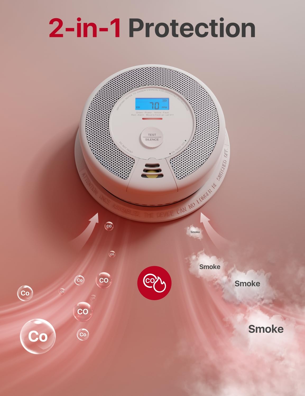 X-Sense Smart Smoke Detector Carbon Monoxide Detector Combo with Replaceable Battery, Wi-Fi Smoke and Carbon Monoxide Detector with Real-Time App Notifications, SC07-WX, 3-Pack